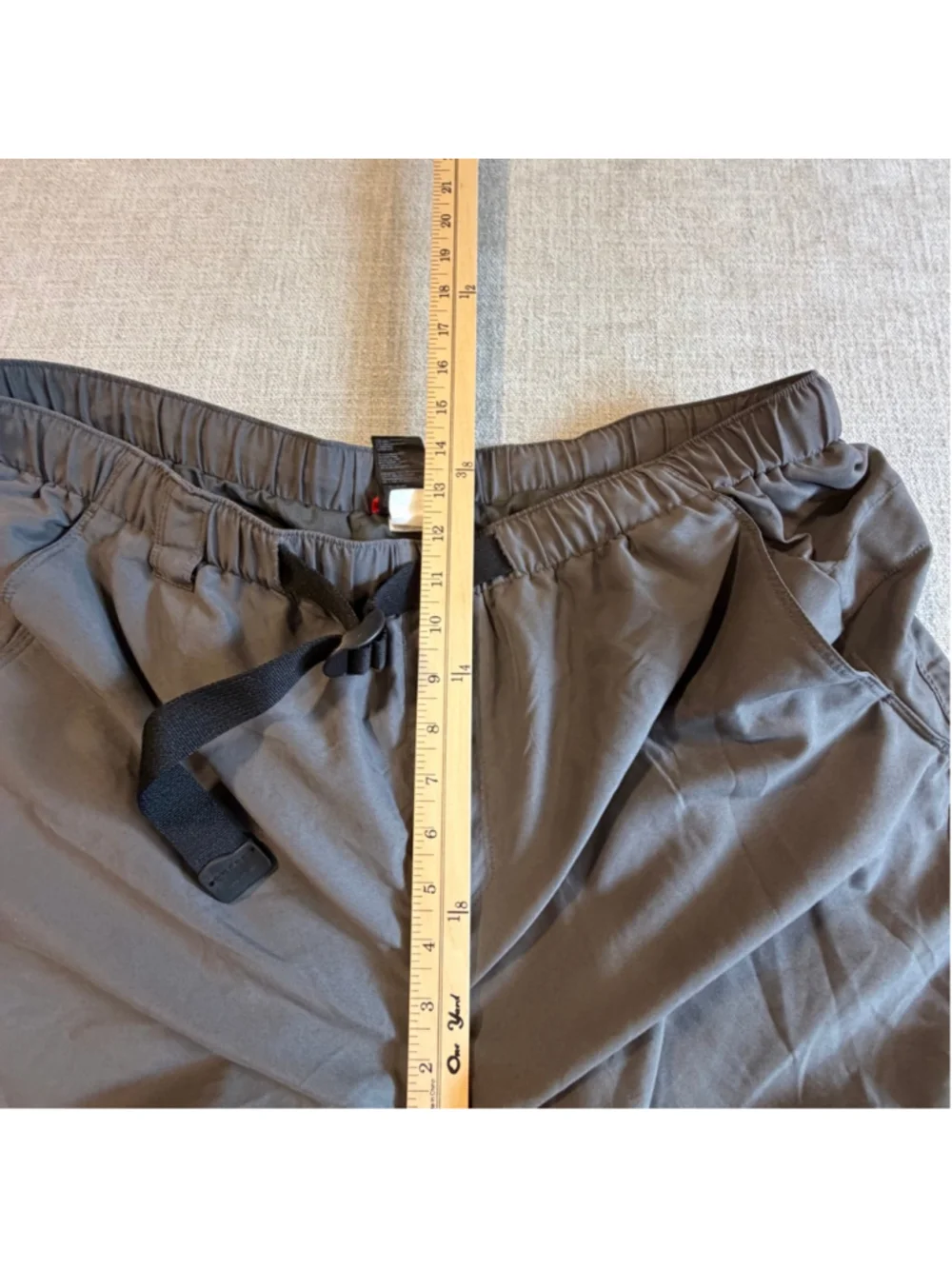 North Face Shorts Mens Gray Ripstop belted Outdoor Hiking Utility Shorts XL